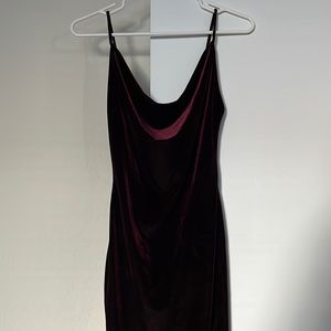 Velvet Cowl Neck Dress